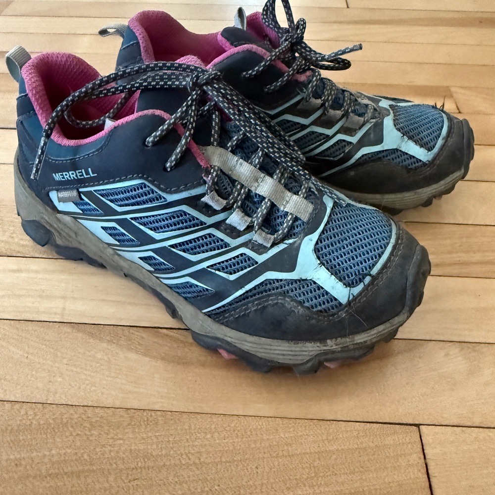 Merrell Kids Blue and Pink Hiking Shoes